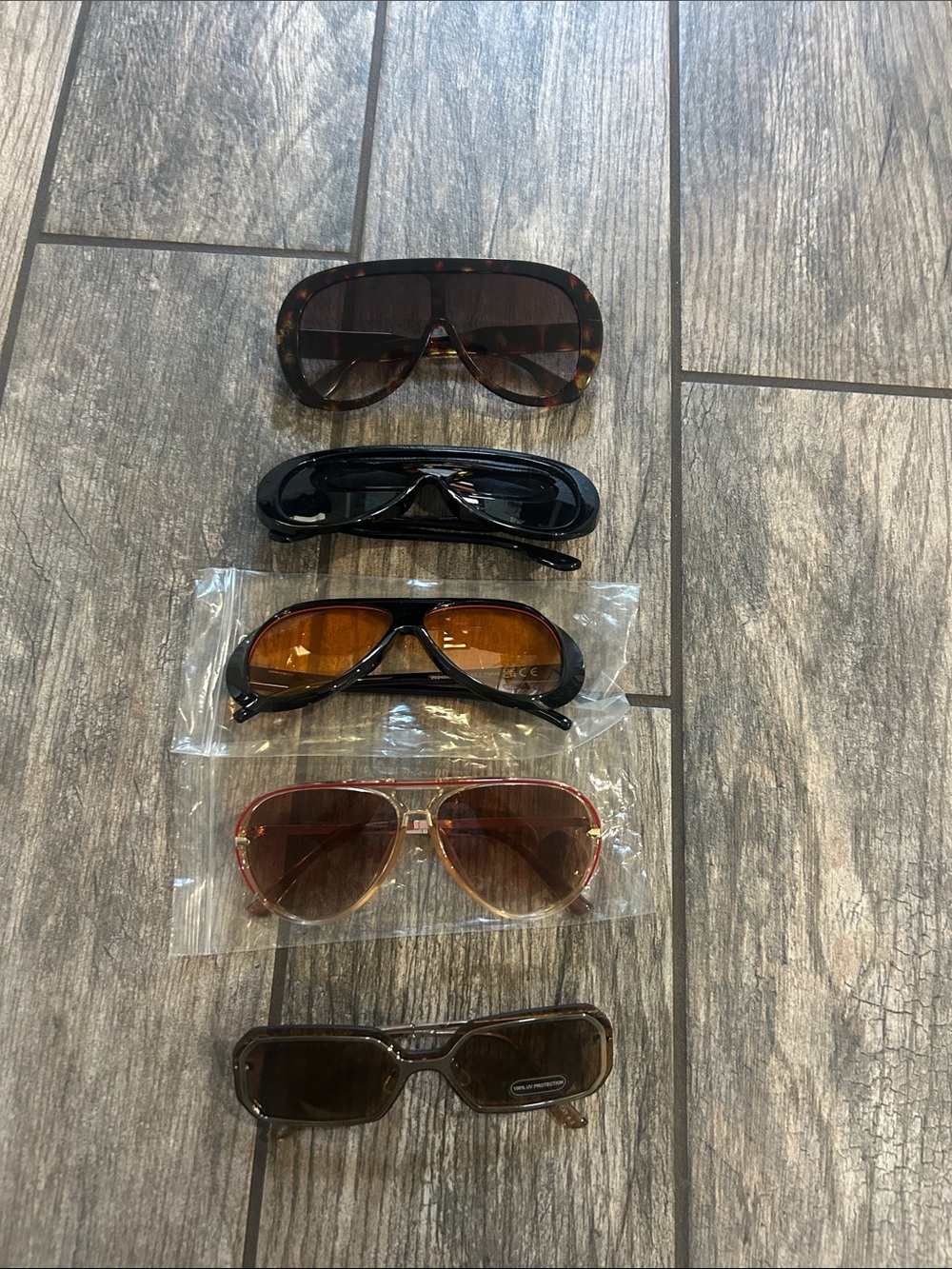 Assorted Sunglasses Pack - Brown, Black, Amber, Red Tones